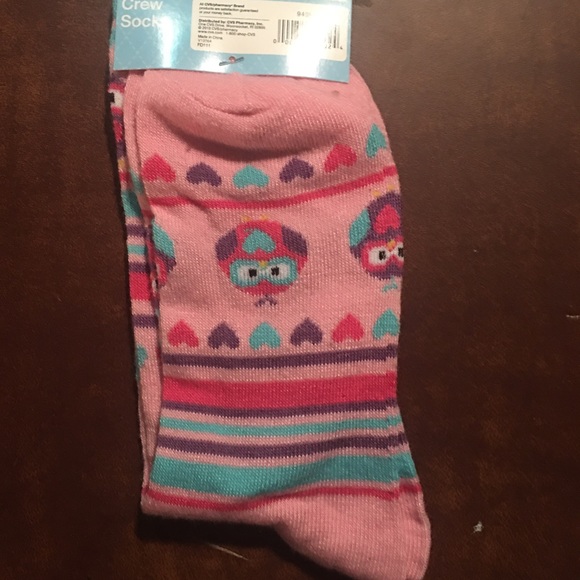 NWT pink owl and heart socks - Picture 2 of 2